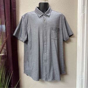 MS11 Tasso Elba Men’s Grey short sleeve button down casual shirt size XXL